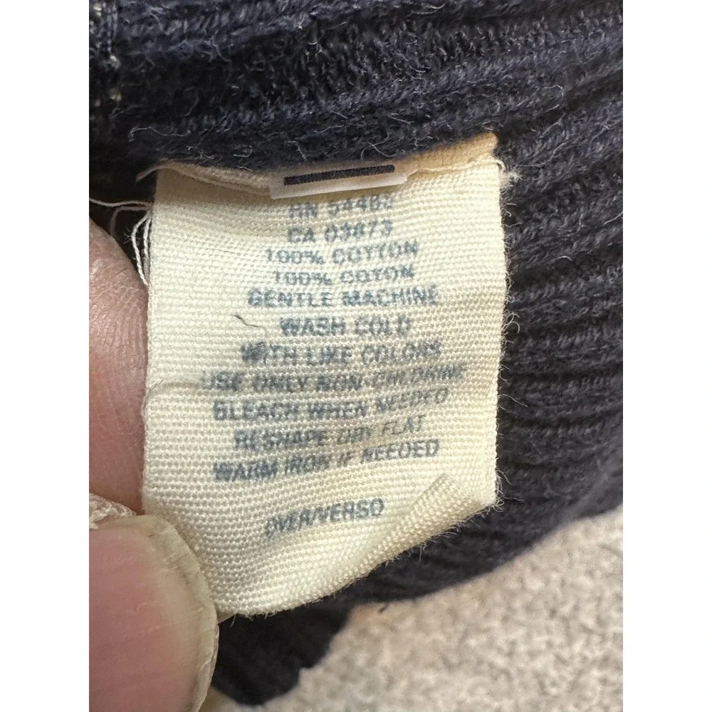 American Eagle Sweater Mens M Navy Blue Crewneck Raglan Contrast Stitch Logo